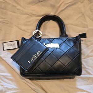 New With Tags Bebe Black Quilted Everett Mini Bag